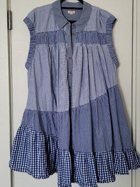 Anthropologie Pilcro Gingham Mini Dress 2X
